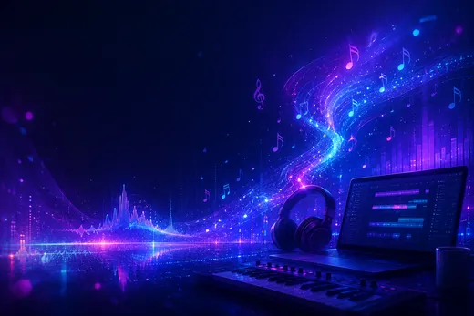 宇宙に溶けるグランドピアノ——音楽とAI